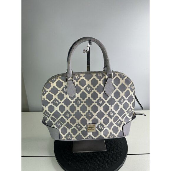 Dooney & Bourke Sanibel Gray Lattice Design Satchel Bag - Picture 1 of 12